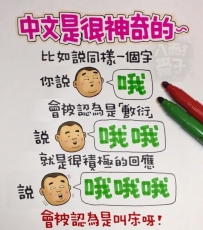 中文是很神奇的  比如說同樣一個字